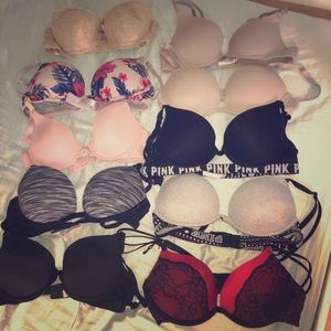 VS PINK THONGS AND PUSH-UP BRAS